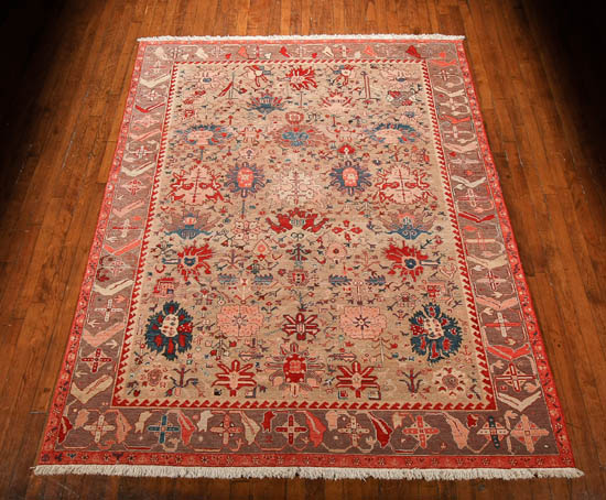 Appraisal: Lot Property of Various Owners Turkish Serapi Rug Contemporary Beige