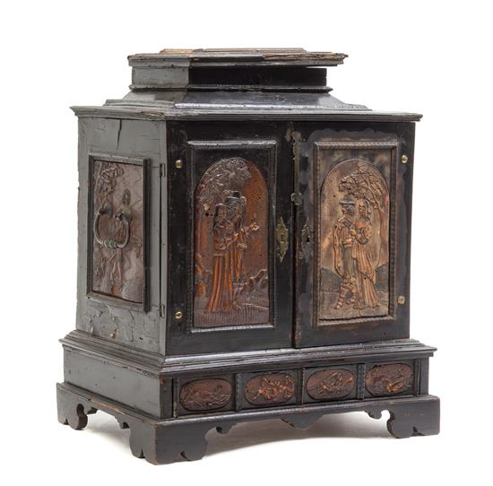 Appraisal: Sale Lot A Continental Ebonized Jewelry Cabinet possibly flemish th