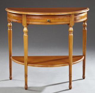 Appraisal: French Louis XV Style Carved Cherry Demi-Lune Console Table th