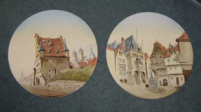 Appraisal: VILLEROY BOCH METTLACH GERMANY Pair of pottery scenic wall chargers