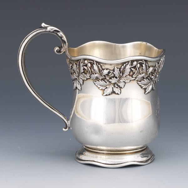 Appraisal: SHREVE CO SAN FRANCISCO ART NOUVEAU STERLING SILVER MUG CA