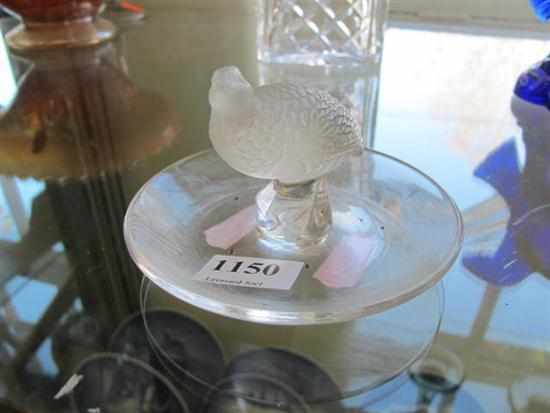 Appraisal: LALIQUE GLASS PHEASANT RING HOLDER