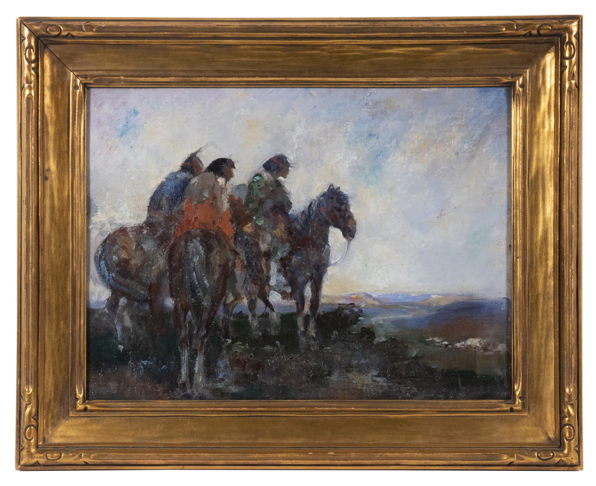 Appraisal: FRANK TENNEY JOHNSON CA IA - Renegades oil on canvasboard