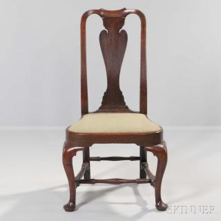 Appraisal: Walnut Side Chair probably Massachusetts c - with yoked crest