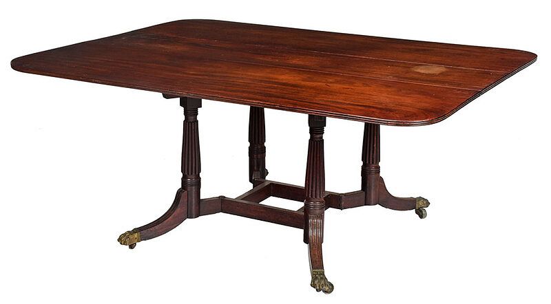 Appraisal: Federal Mahogany Cumberland Action Dining Table Boston early th century