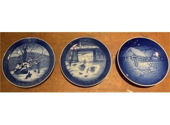 Appraisal: Three Royal Copenhagen plates In The Old Farmyard The Royal