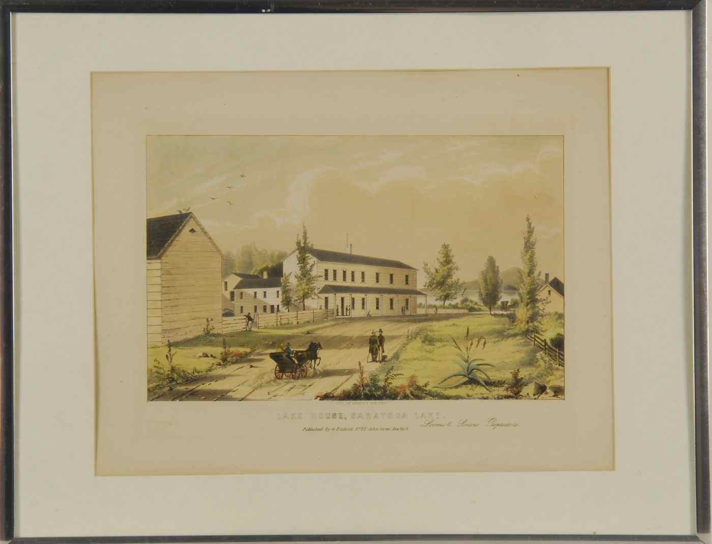 Appraisal: THIRTEEN LITHOGRAPHSFramed and in color except as noted Lake House