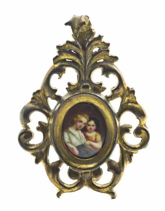 Appraisal: A Continental Porcelain Miniature of oval form depicting two children