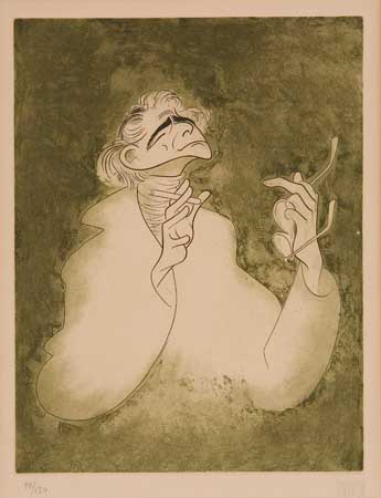 Appraisal: AL HIRSCHFELD Leonard Bernstein Etching and aquatint printed in black