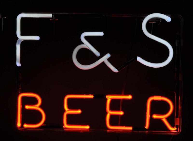 Appraisal: F S Beer Neon Sign Description s White and red