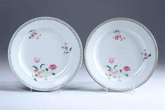 Appraisal: UNUSUAL CHINESE FAMILLE ROSE PORCELAIN PLATES Qianlong period circa Each