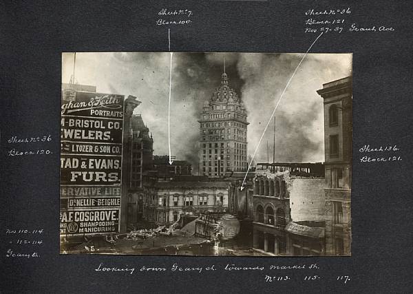 Appraisal: PHOTOGRAPHY SAN FRANCISCO EARTHQUAKE Group of approximately silver print photographs