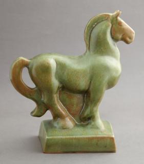 Appraisal: Shearwater Pottery Chesty Horse th c in a gre Shearwater