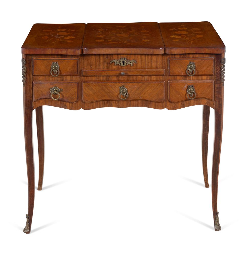 Appraisal: A Louis XV Style Marquetry Poudreuse A Louis XV Style