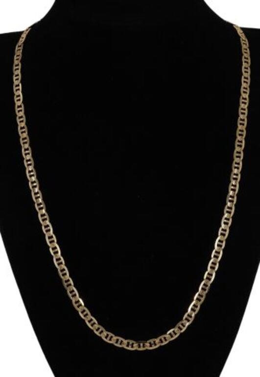 Appraisal: Estate Italian kt yellow gold mariner link chain necklace approx