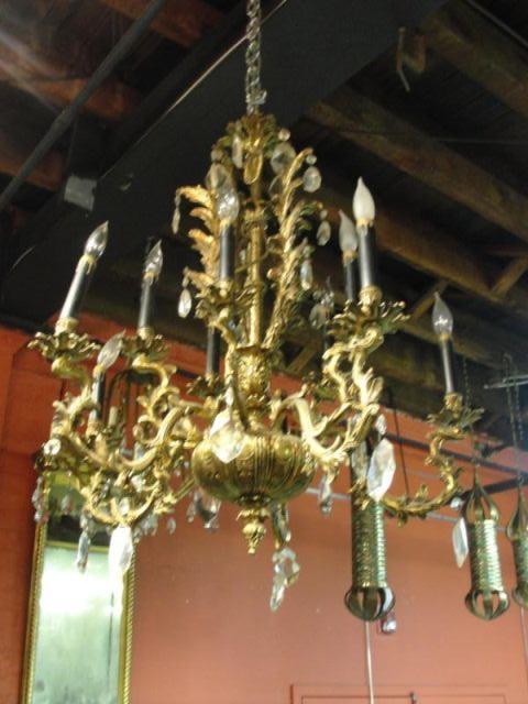 Appraisal: Gilt Metal Multi Arm Chandelier From a Queens NY location