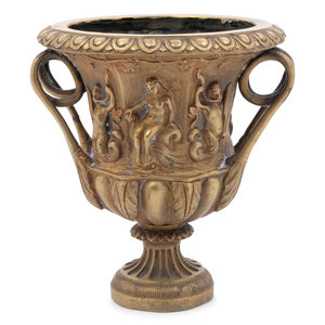 Appraisal: A Neoclassical Gilt Metal Urn Late th Century Height x