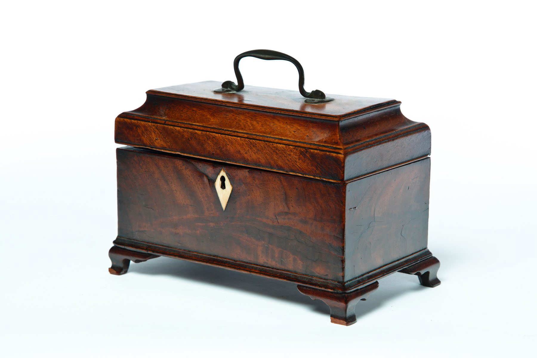 Appraisal: CHIPPENDALE TEA CADDY England nd half- th century mahogany veneer