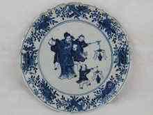 Appraisal: A Chinese ceramic blue and white th c plate decorated