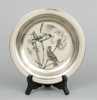 Appraisal: An Audubon Limited Edition The Goldfinch Sterling Silver Plate A