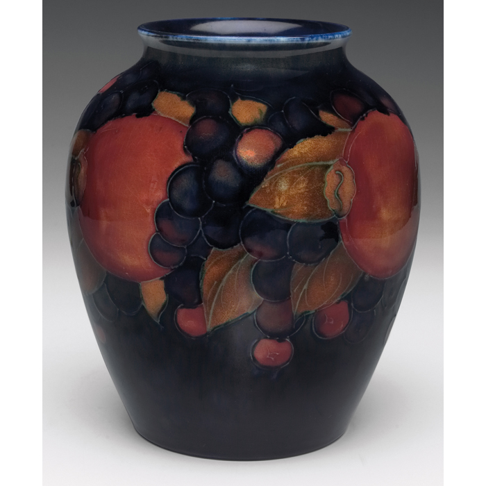 Appraisal: Moorcroft vase pomegranate design impressed mark painted initials ''w x