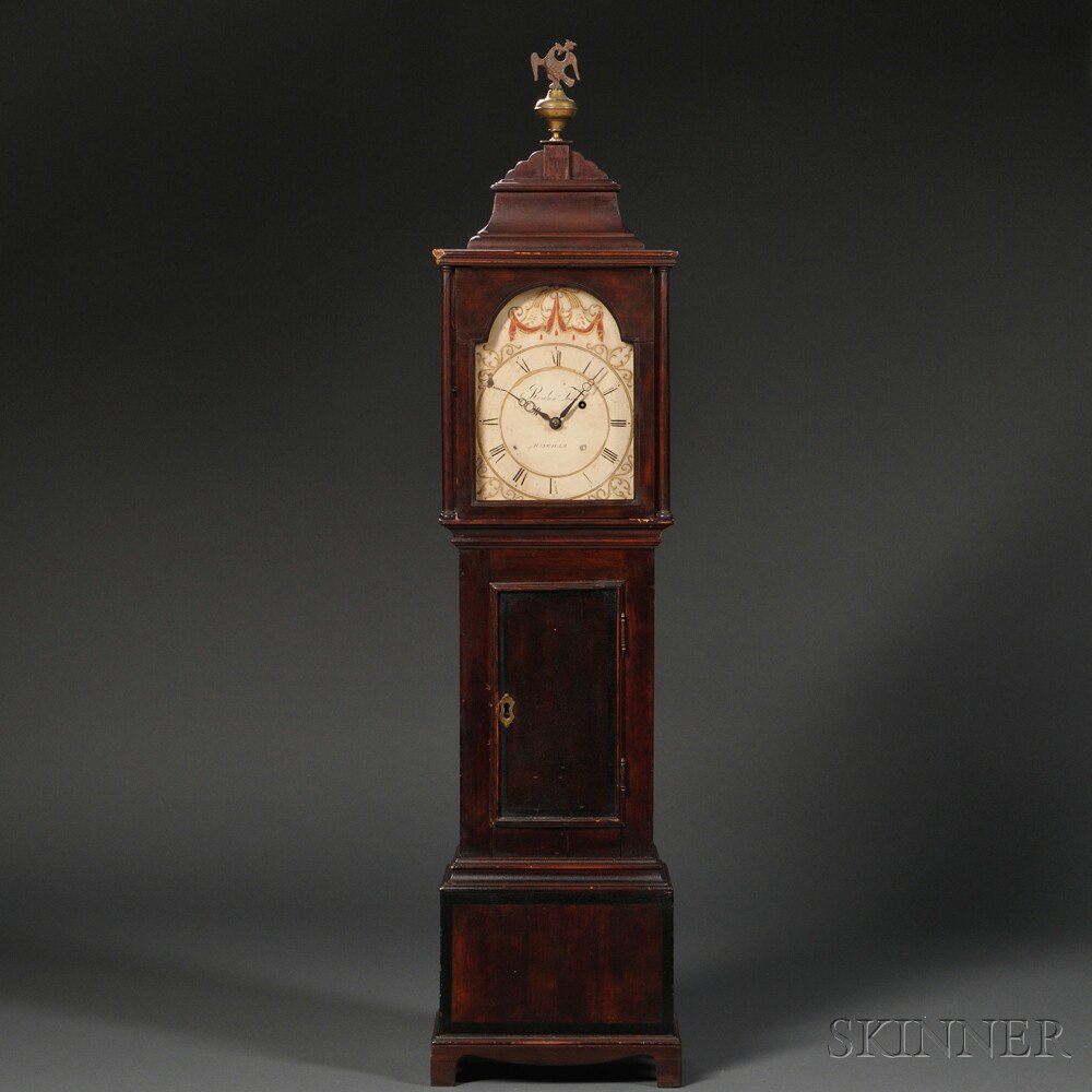 Appraisal: Reuben Tower Dwarf Clock Hingham Massachusetts c the pine case