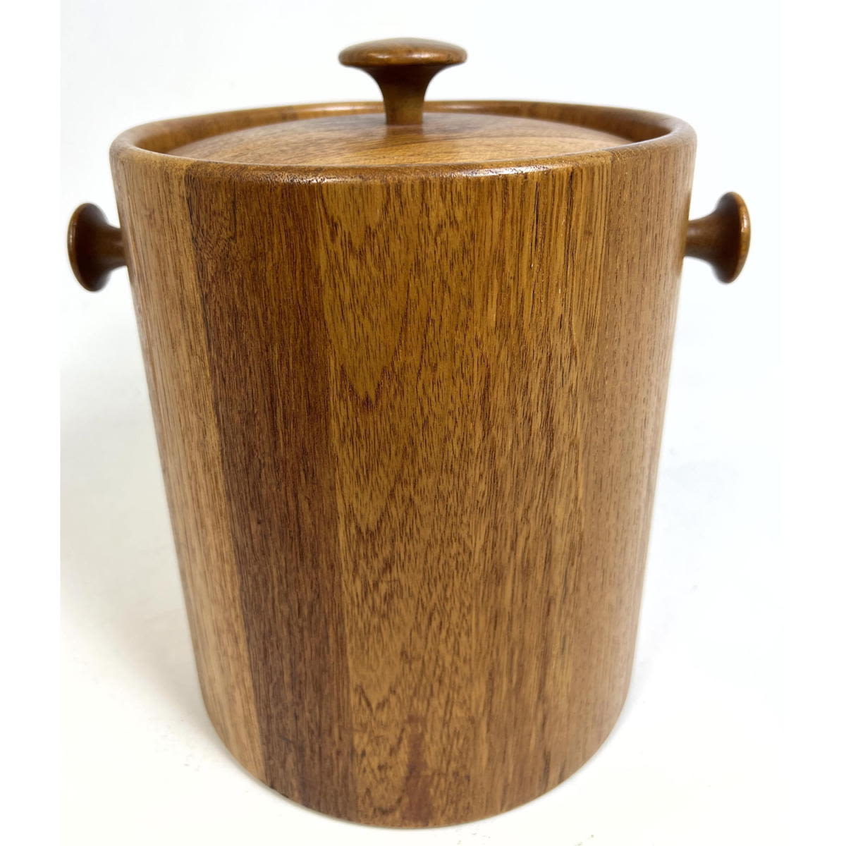 Appraisal: Jens Quistgaard teak ice bucket Unmarked Dimensions H inches W