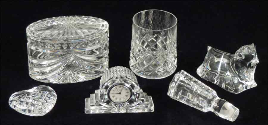 Appraisal: GROUP OF WATERFORD CRYSTAL TABLE ARTICLES Comprising one covered box