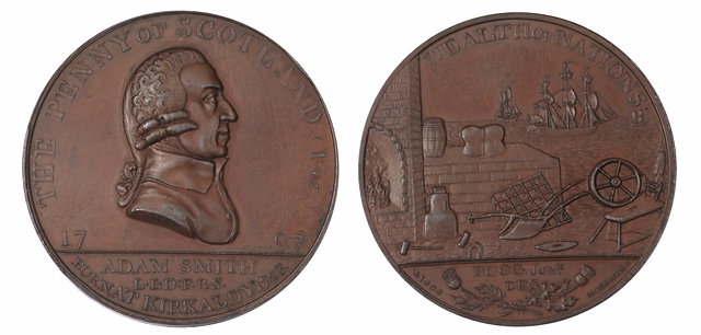 Appraisal: A SCOTLAND PENNY TOKEN Kirkcaldy Bust of Adam Smith Harbour