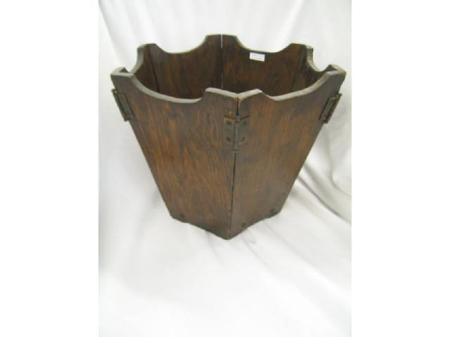 Appraisal: Arts Crafts Style Oak Waste Basket