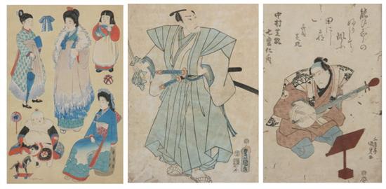 Appraisal: ELEVEN JAPANESE WOOD BLOCK PRINTS th century Framed - Sight