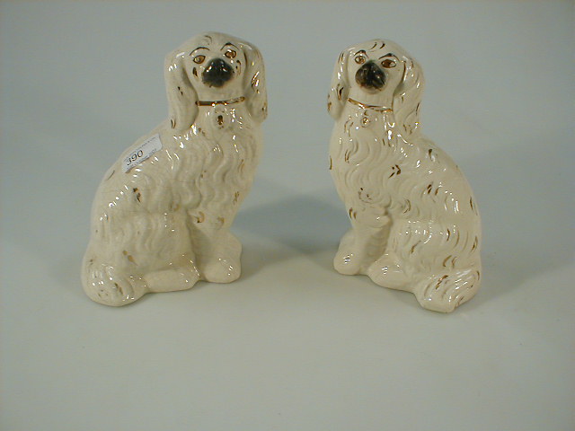 Appraisal: A pair of Victorian Staffordshire dogs