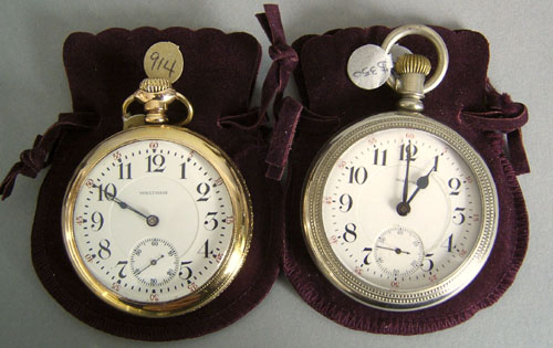 Appraisal: Two Waltham -jewel open face pocket watches