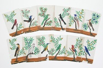 Appraisal: A Collection of Mica Paintings of Birds Indian th Century