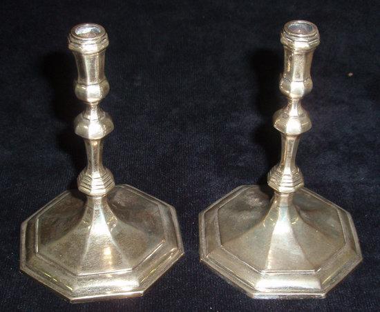 Appraisal: A pair of th Century style miniature candlesticks W W