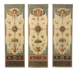 Appraisal: Set of Early th C Italian Hand Painted Panels Italian