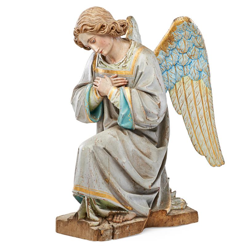 Appraisal: ITALIAN WOOD-CARVED ANGEL Condition Report