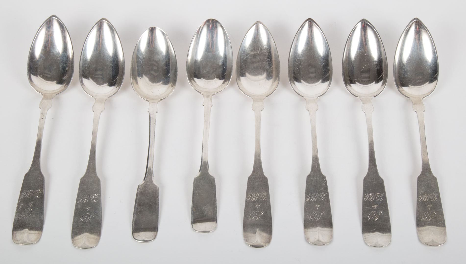 Appraisal: American Continental silver fiddle tablespoons mid to late th century