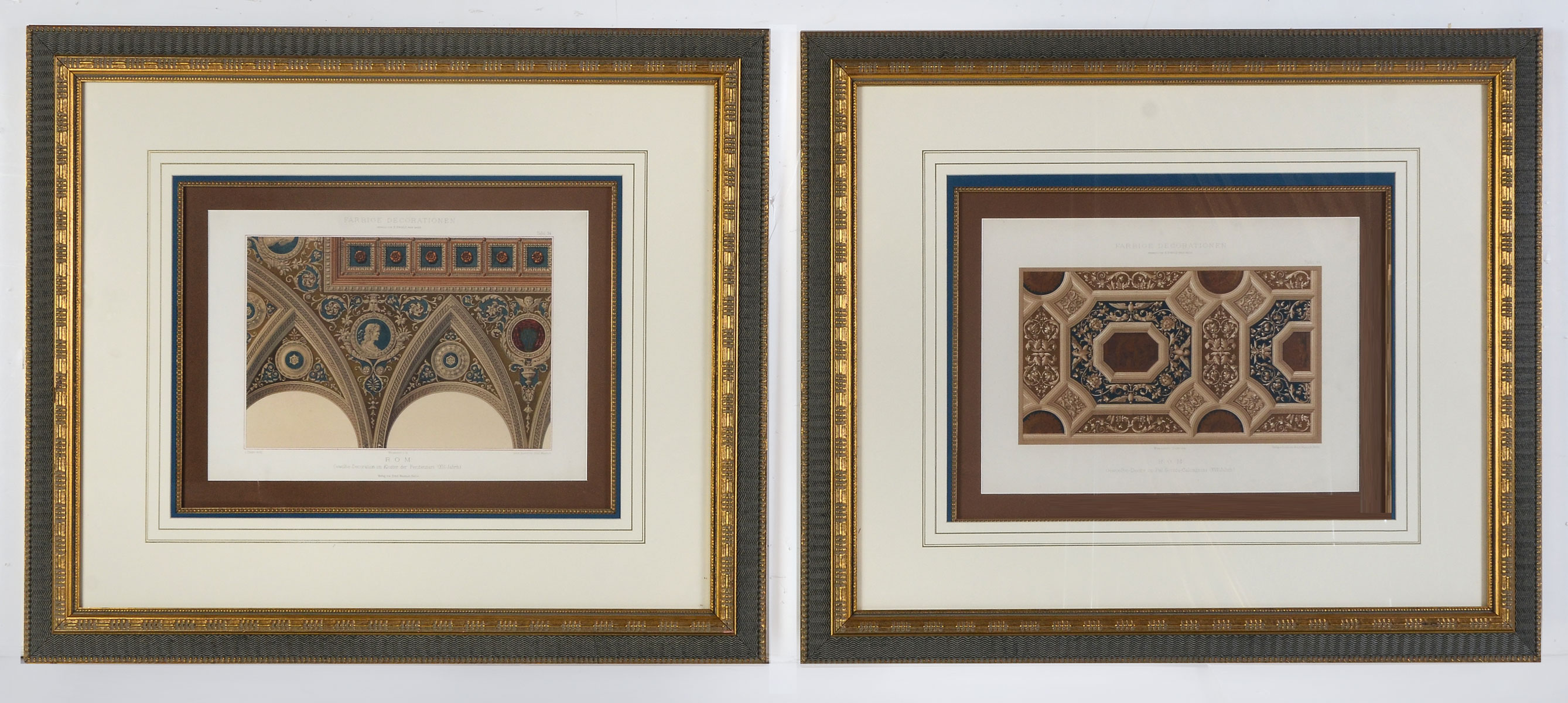 Appraisal: EARNST EWALD COLOR LITHOGRAPHIC PLATES DEPICTING CEILINGS AND WALLS ''Decoration