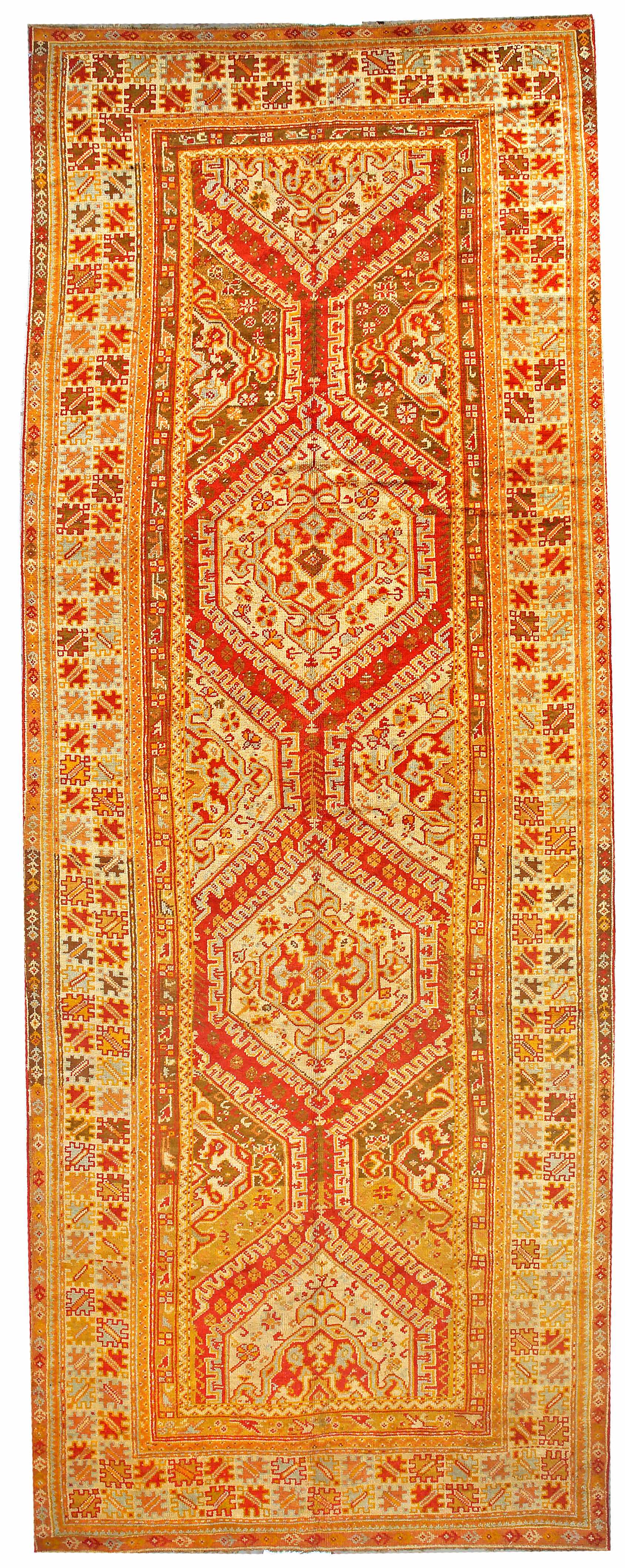 Appraisal: An Oushak long carpet West Anatolialate th centurysize approximately ft