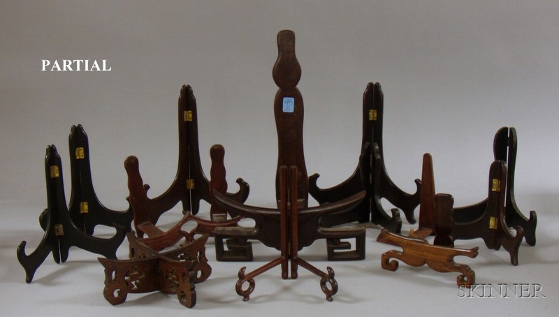 Appraisal: Box of Assorted Asian Carved Hardwood Stands