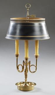 Appraisal: French Style Brass Three Light Bouillotte Lamp French Style Brass