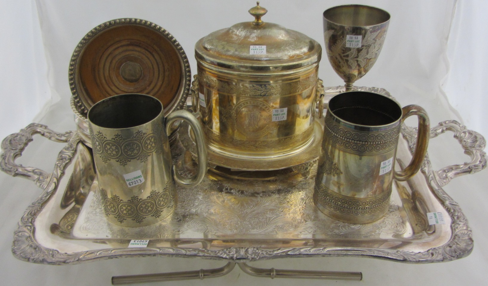 Appraisal: A large quantity of plated wares comprising a shaped rectangular