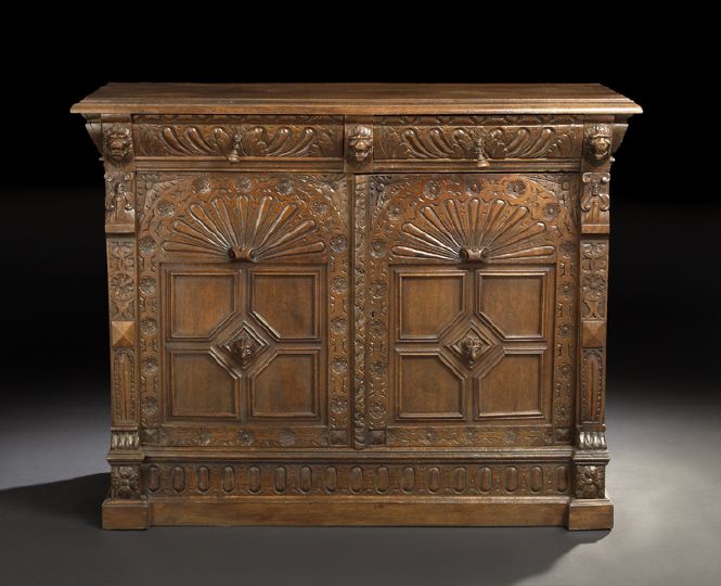 Appraisal: Continental Carved Oak Buffet third quarter th century in the