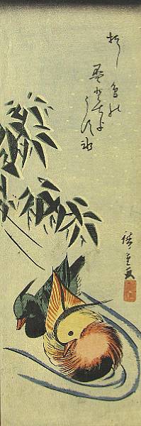 Appraisal: Utagawa Hiroshige - A kacho-e Of mandarin ducks and reeds