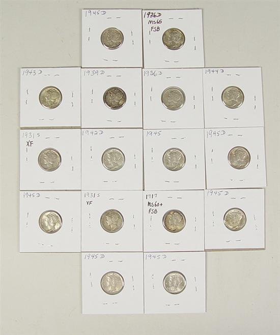 Appraisal: Better Dates or Grades Mercury Dimes Dates include unc -