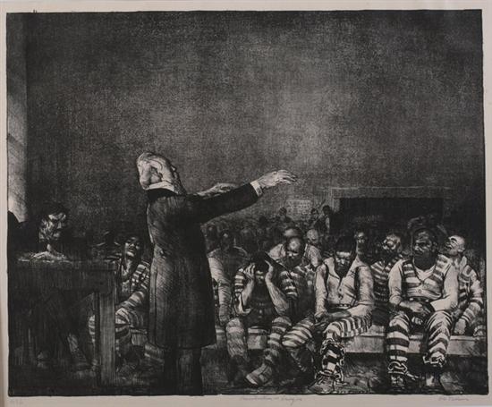 Appraisal: GEORGE BELLOWS American - BENEDICTION IN GEORGIA signed titled and