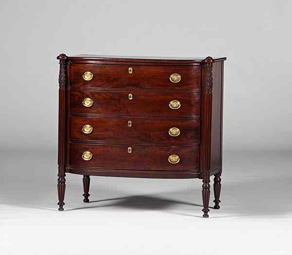 Appraisal: Late Federal Mahogany Chest of Drawers American Massachusetts th century