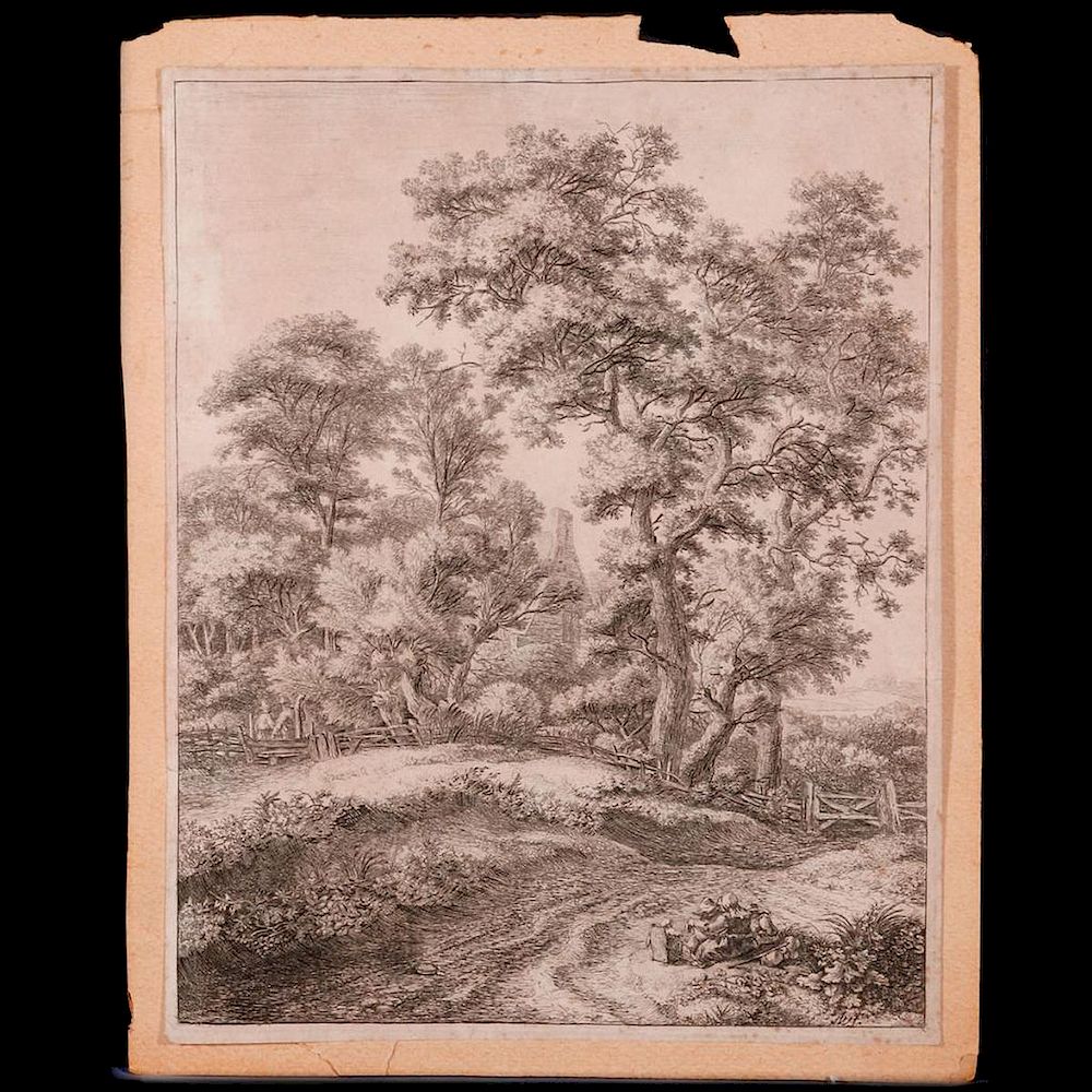 Appraisal: Anthonie Waterloo - Two landscape engravings by Anthonie Waterloo -