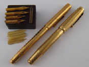 Appraisal: A Swan ct gold fountain pen body and cap marked